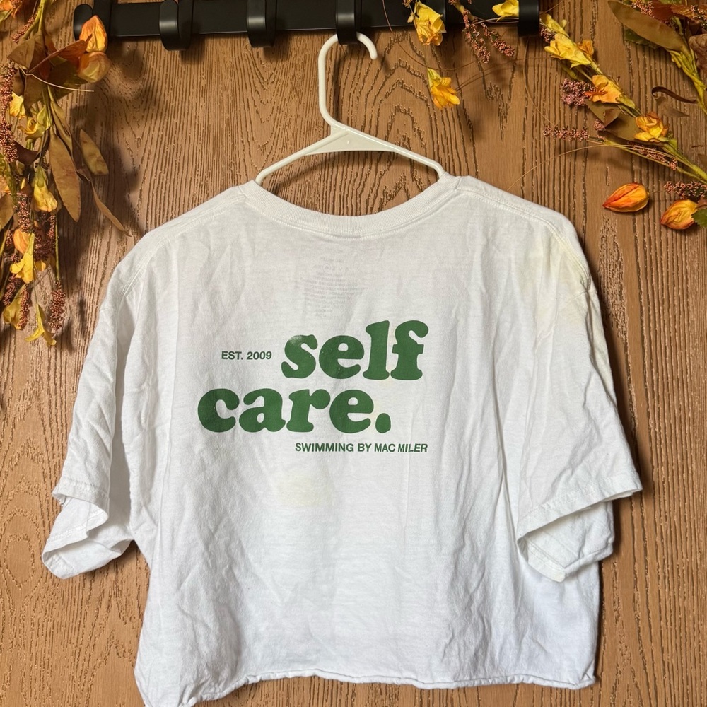 PacSun White and Green Crop Top